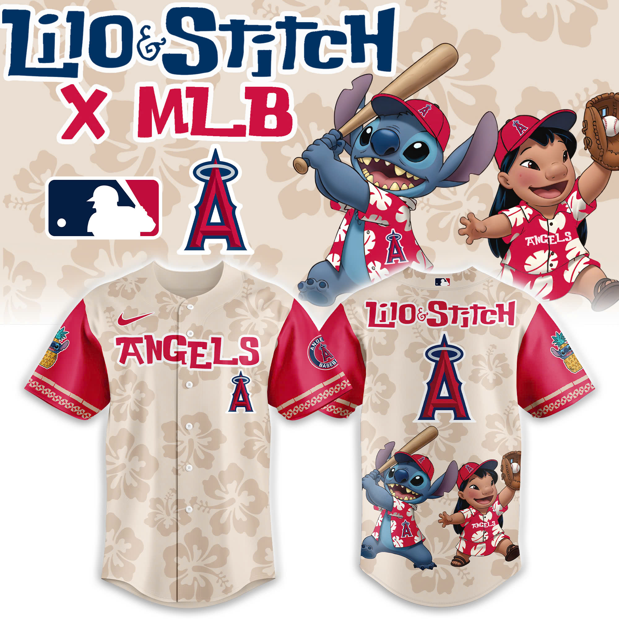 Los Angeles Angels x Lilo & Stitch 2025 Baseball Jersey Los Angeles Angels x Lilo & Stitch 2025 Baseball Jersey