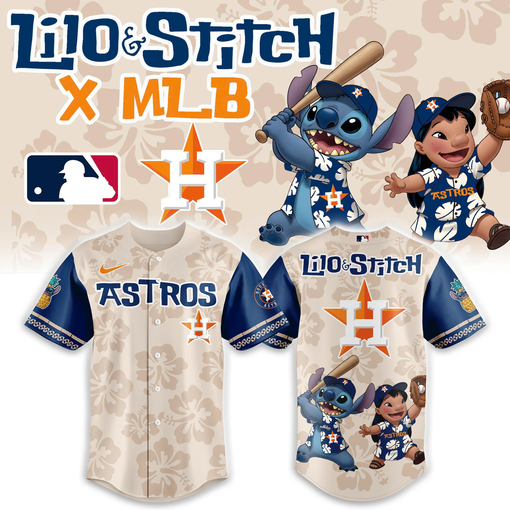 Housotn Astro x Lilo & Stitch 2025 Baseball Jersey Combo Housotn Astro x Lilo & Stitch 2025 Baseball Jersey Combo