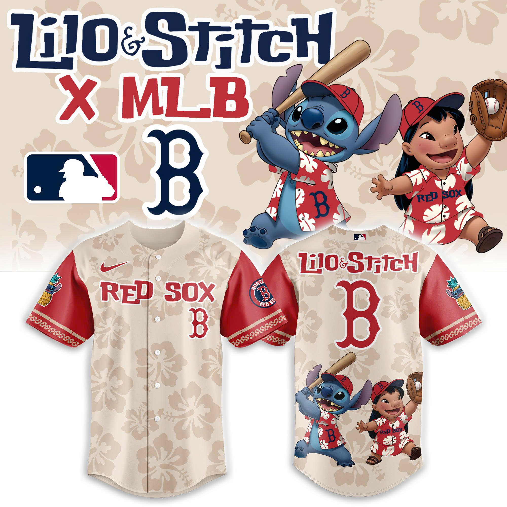 Boston Red Sox x Lilo & Stitch 2025 Baseball Jersey Combo Boston Red Sox x Lilo & Stitch 2025 Baseball Jersey Combo