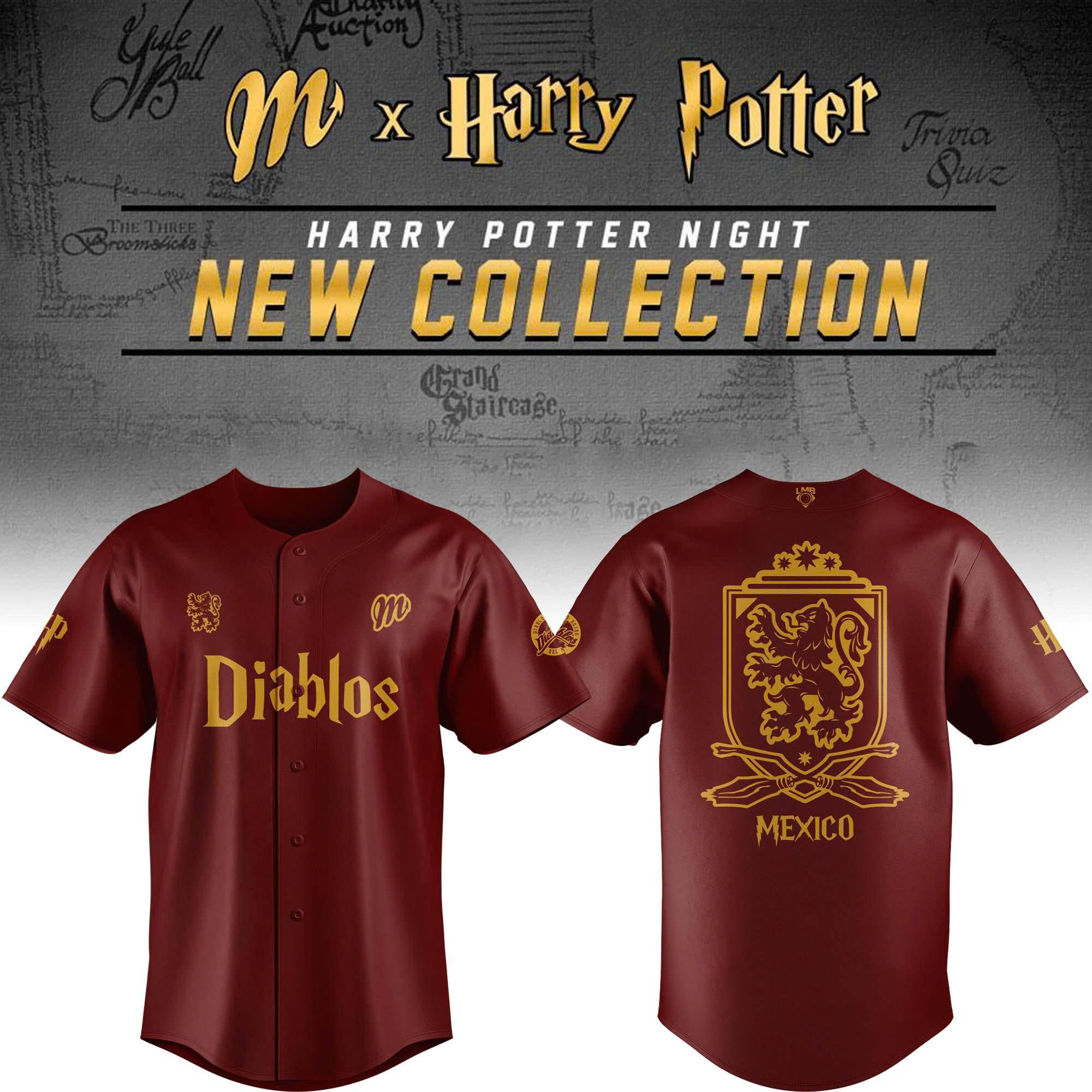 Diablos Rojos del México x Harry Potter Night Special Edition Jersey 2025 Diablos Rojos del México x Harry Potter Night Special Edition Jersey 2025