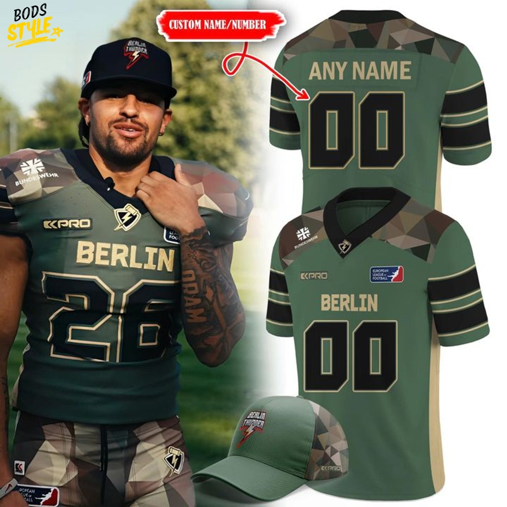 Berlin Thunder Veteranentag 2025 Green Camo Custom Jersey Berlin Thunder Veteranentag 2025 Green Camo Custom Jersey