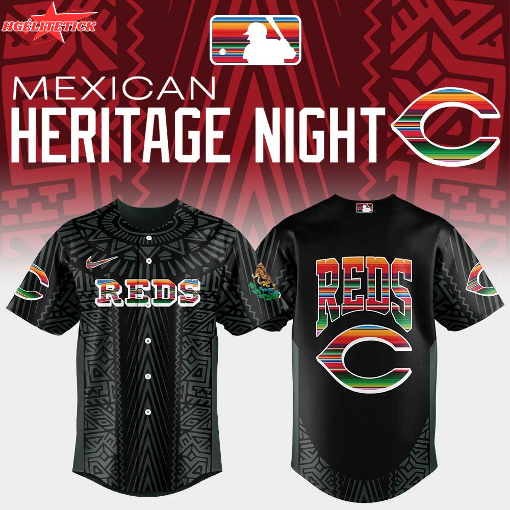 Cincinnati Reds Mexican Heritage Night New Black Jersey Cincinnati Reds Mexican Heritage Night New Black Jersey