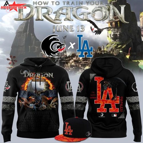 Exclusive Limited Edition Los Angeles Dodgers x 2025 How To Train Your Dragon Live Action Pullover Graphic Hoodie