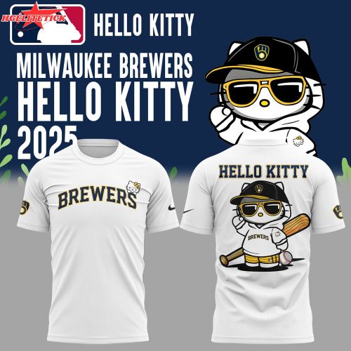 Limited Edition Milwaukee Brewers x Hello Kitty Night Tshirt 2025