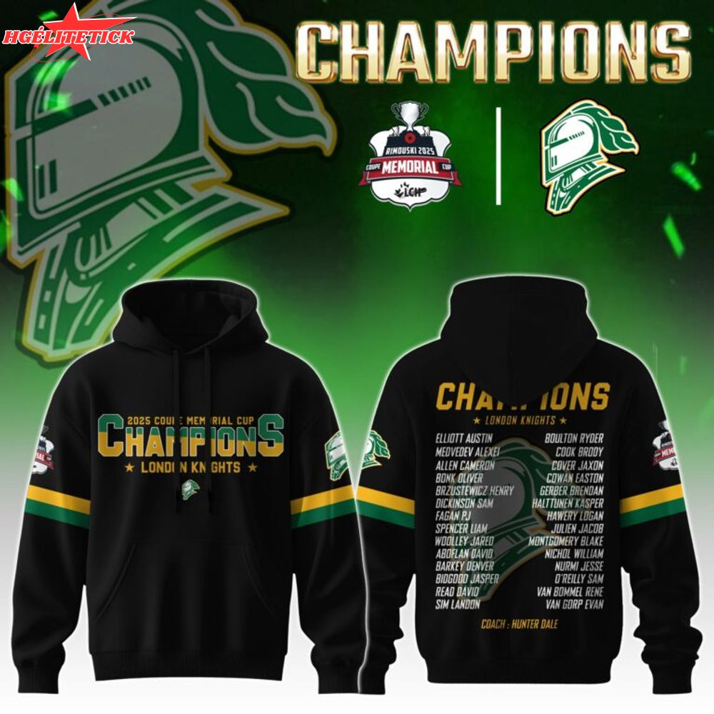London Knights Hoodie Champions Memorial Cup 2025 Editions Limited London Knights Hoodie Champions Memorial Cup 2025 Editions Limited