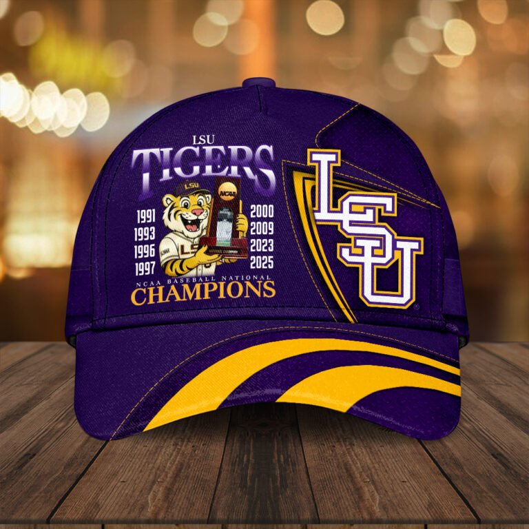 LSU Tigers NCAA Baseball National Champions Baseball Classic Cap LSU Tigers NCAA Baseball National Champions Baseball Classic Cap