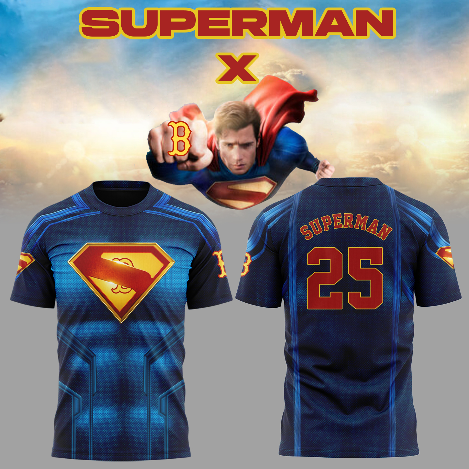 Limited Edition Red Sox x Superman 2025 Tshirt Limited Edition Red Sox x Superman 2025 Tshirt