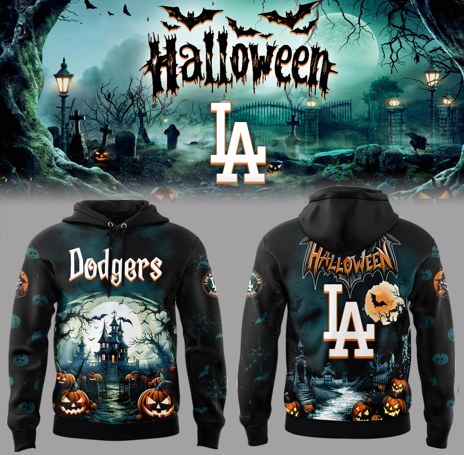 Los Angeles Dodgers x Halloween Hoodie Los Angeles Dodgers x Halloween Hoodie