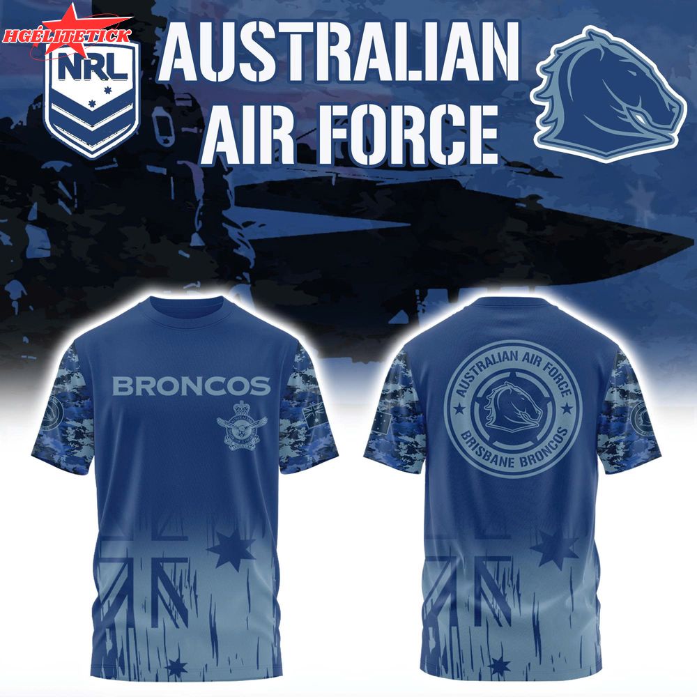 Australian Air Force x Brisbane Broncos Combo Tshirt Australian Air Force x Brisbane Broncos Combo Tshirt