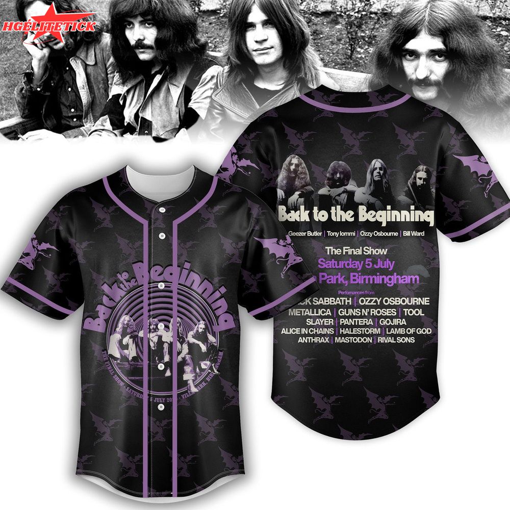 Black Sabbath Baseball Jersey – Back to the Beginning Final Show Shirt, Birmingham 2025 Black Sabbath Baseball Jersey – Back to the Beginning Final Show Shirt, Birmingham 2025