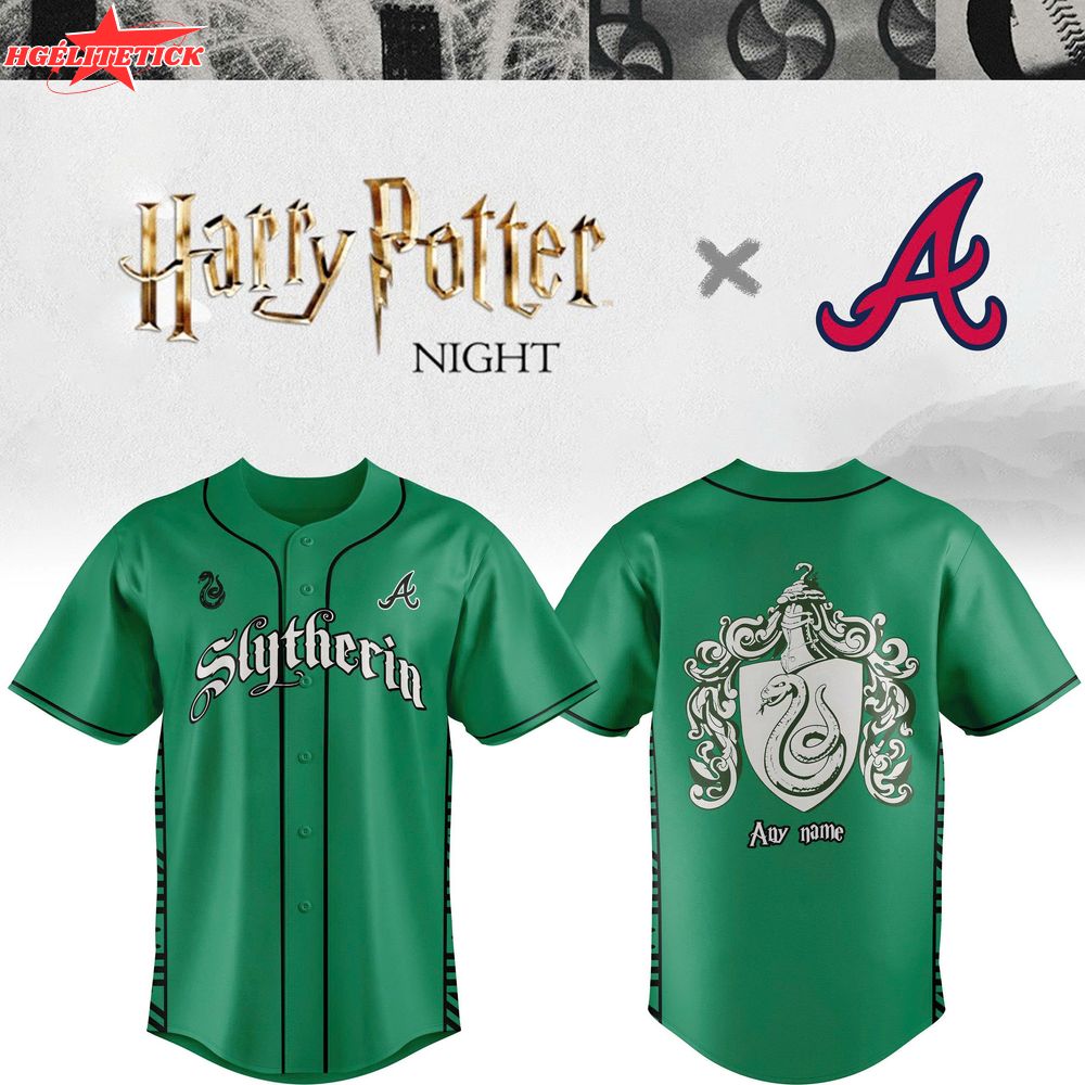 Braves x Slytherin House Custom Jersey - Limited Edition Braves x Slytherin House Custom Jersey - Limited Edition