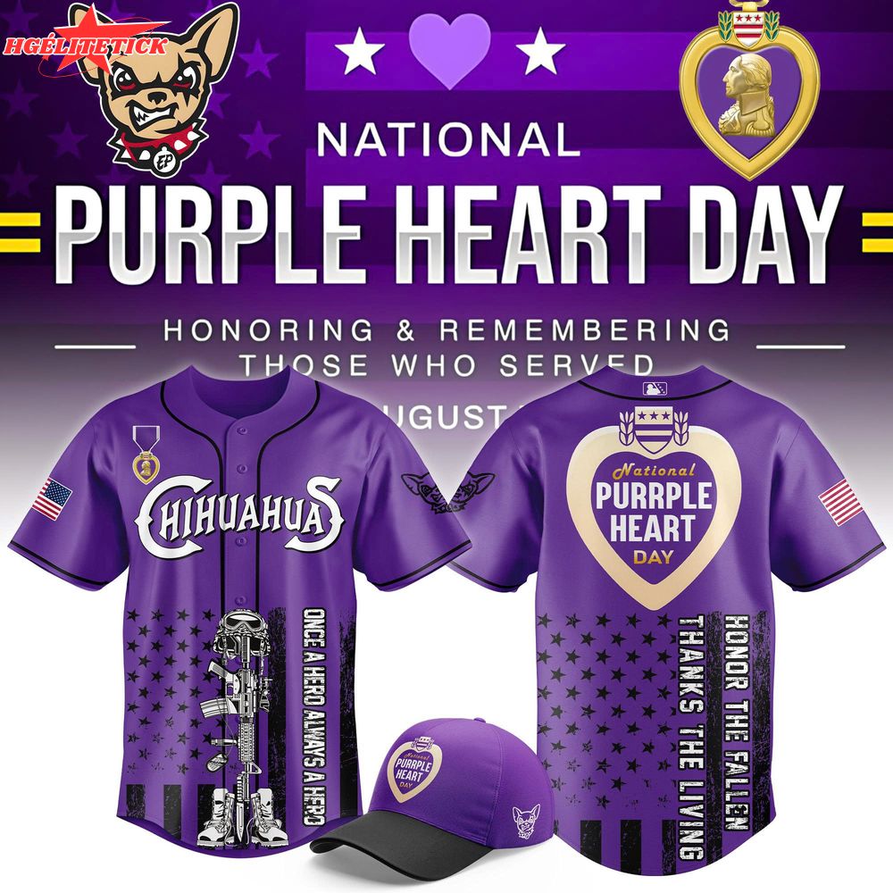 El Paso Chihuahuas x Purple Heart Day Baseball Jersey El Paso Chihuahuas x Purple Heart Day Baseball Jersey