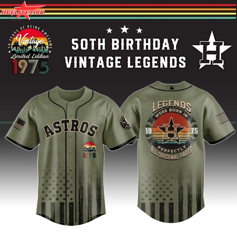 Houston Astros x 50th Birthday Vintage Legends Mashup Usa Design Baseball Jersey Houston Astros x 50th Birthday Vintage Legends Mashup Usa Design Baseball Jersey