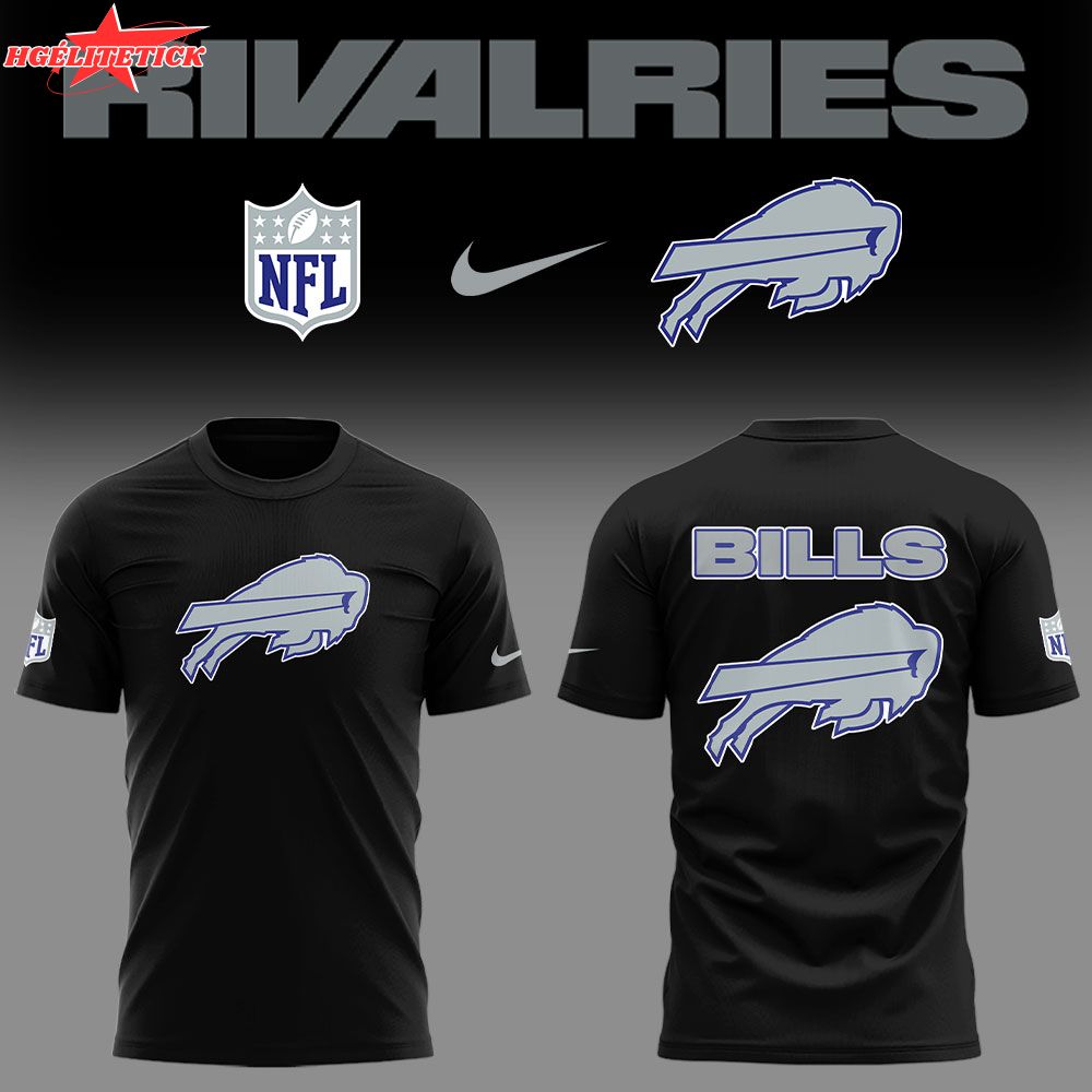 Limited Edition Bills Football Rivalries Teaser Logo Black TShirt Limited Edition Bills Football Rivalries Teaser Logo Black TShirt