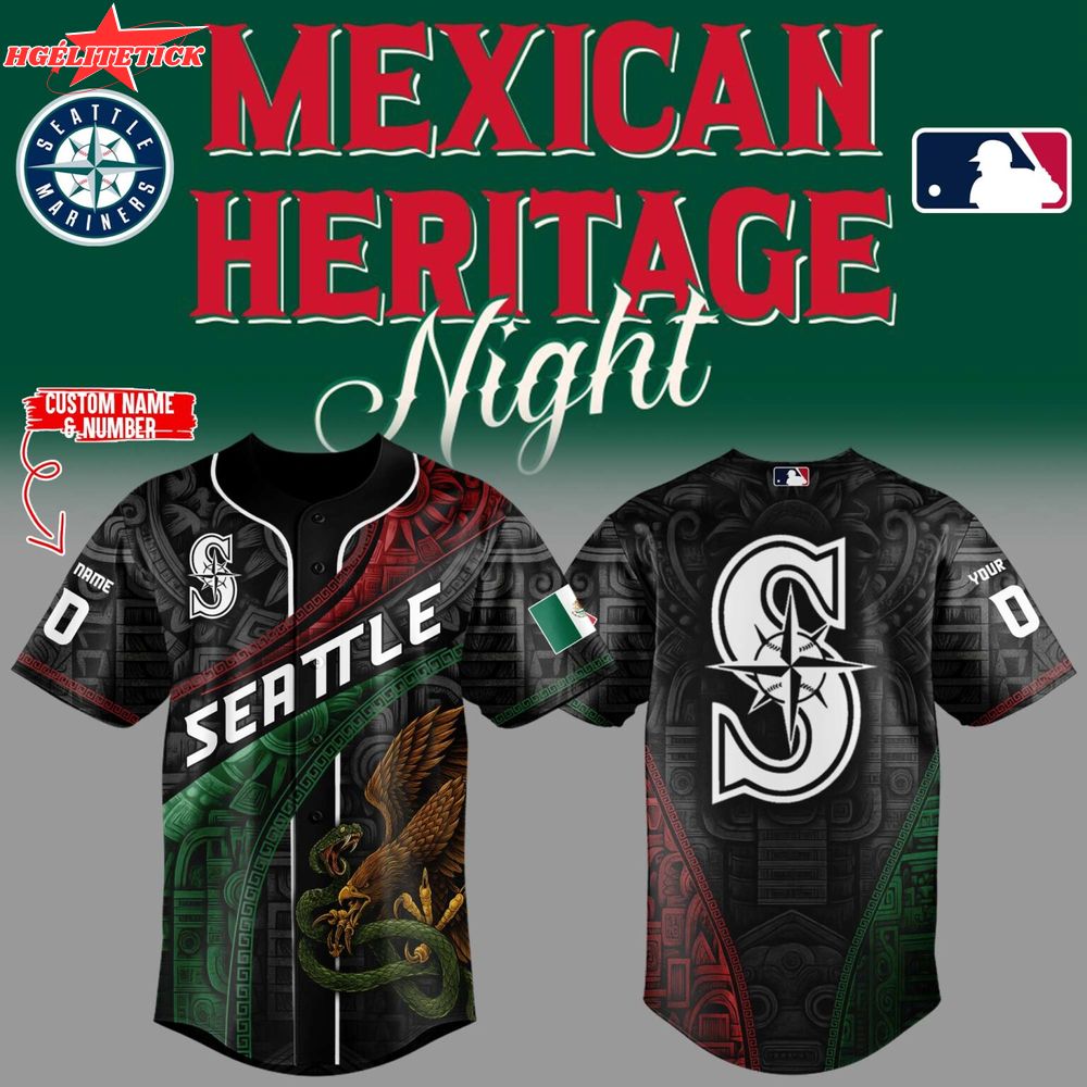 Limited Edition Mariners Baseball Mexican Heritage Night Black Jersey Limited Edition Mariners Baseball Mexican Heritage Night Black Jersey