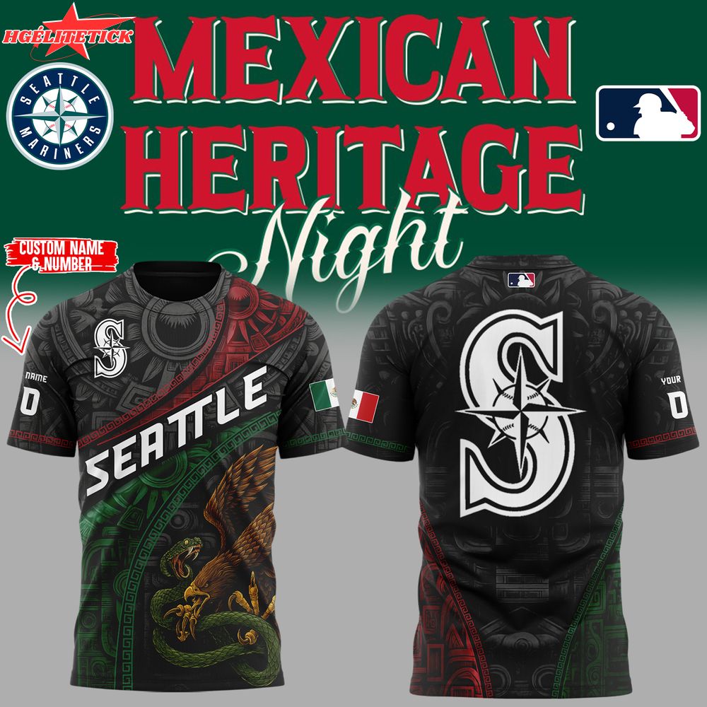 Limited Edition Mariners Baseball Mexican Heritage Night Black TShirt Limited Edition Mariners Baseball Mexican Heritage Night Black TShirt
