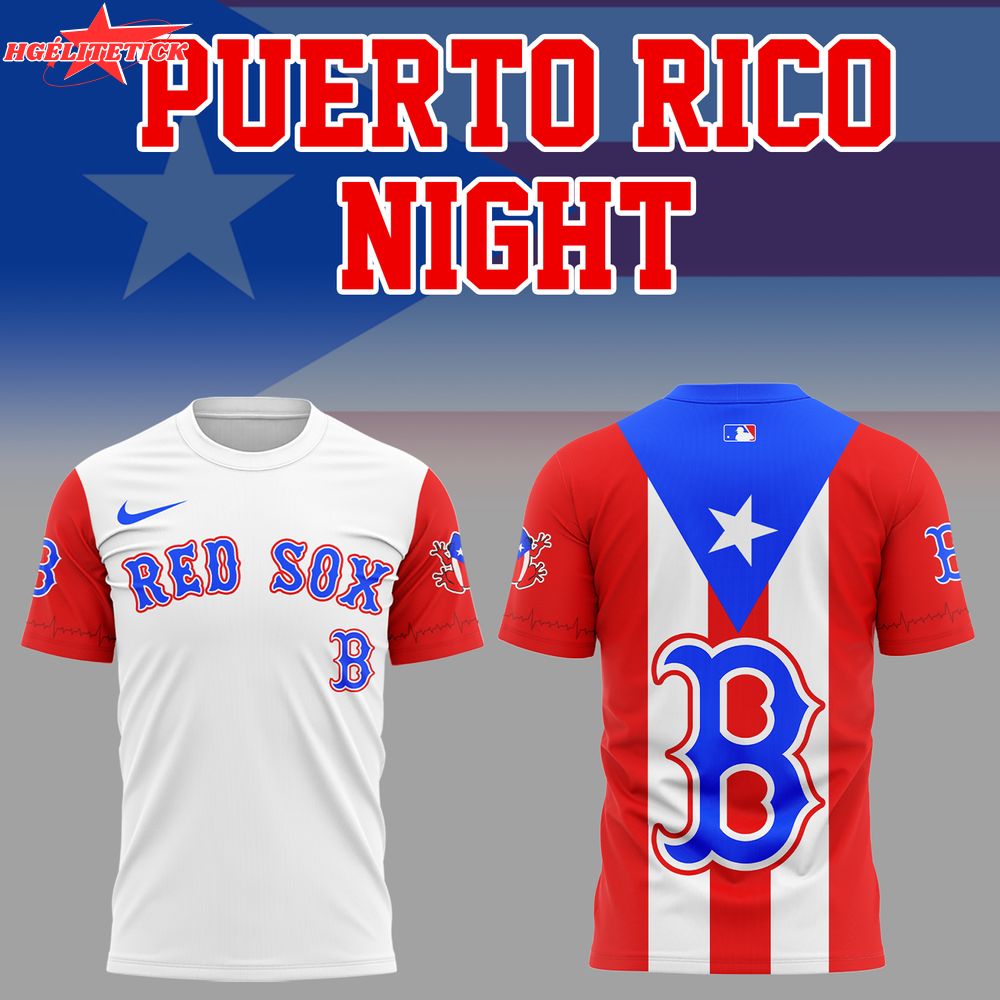 Limited Edition Red Sox x Puerto Rico Night 2025 Tshirt Limited Edition Red Sox x Puerto Rico Night 2025 Tshirt