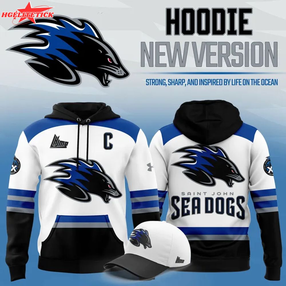 Limited Edition Saint John Sea Dogs Hockey New Hoodie 2025 White Limited Edition Saint John Sea Dogs Hockey New Hoodie 2025 White
