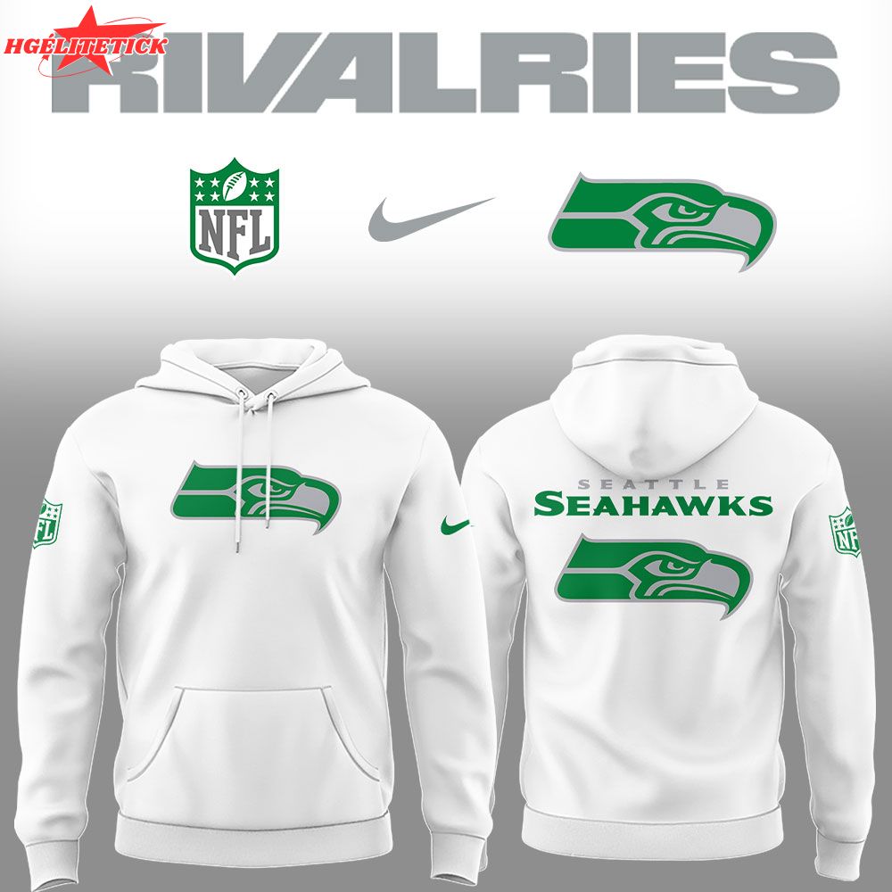 Limited Edition Seahawks Football Rivalries Teaser Logo White Hoodie Limited Edition Seahawks Football Rivalries Teaser Logo White Hoodie
