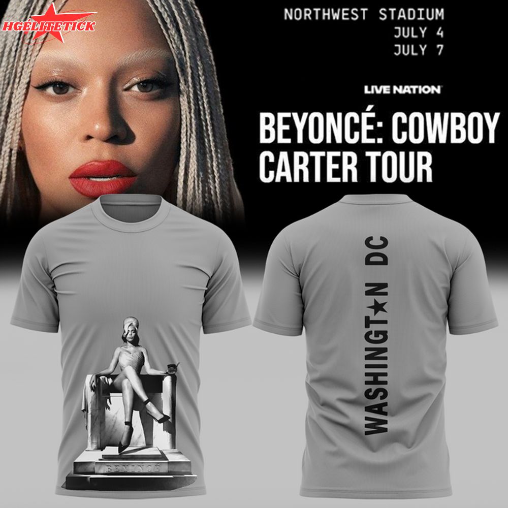 Limited Editions Beyonce x Washington DC Tour 2025 Shirt-GREY Limited Editions Beyonce x Washington DC Tour 2025 Shirt-GREY