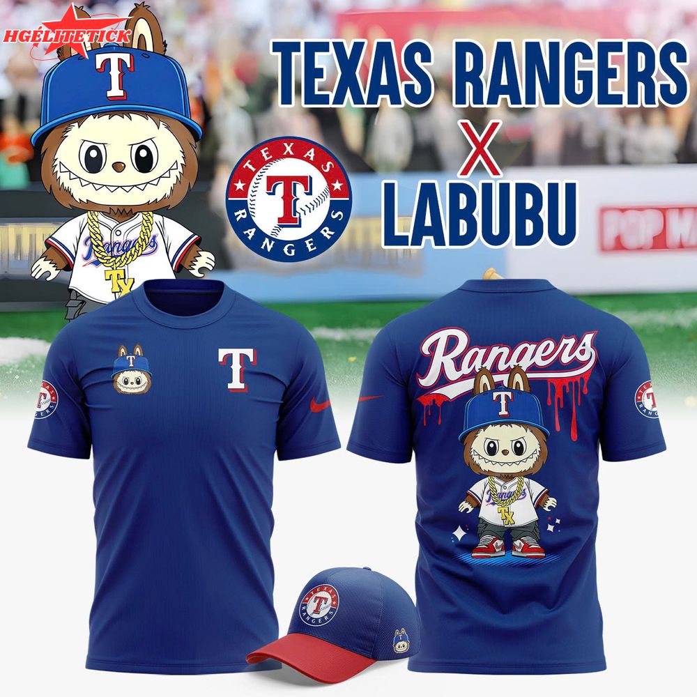 Limited Editions Texas Rangers x Labubu baseball New 2025 T-Shirt Limited Editions Texas Rangers x Labubu baseball New 2025 T-Shirt