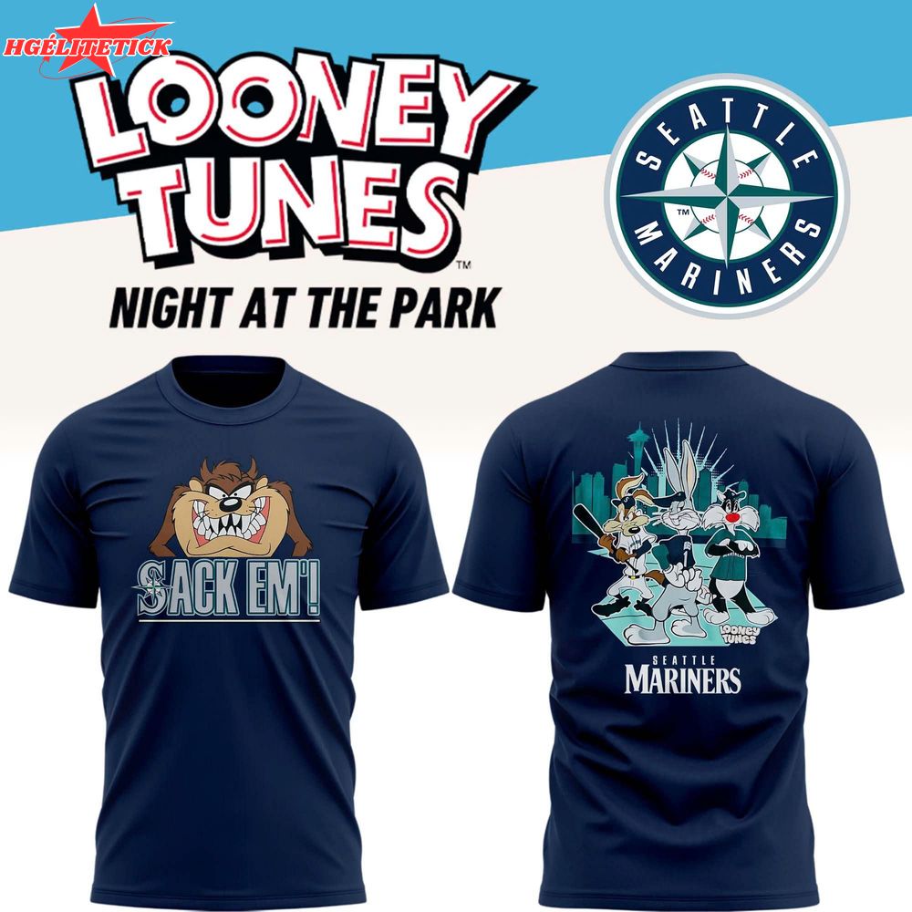 Mariners Looney Tunes Night “Sack ’Em!” T-Shirt - Limited Edition Mariners Looney Tunes Night “Sack ’Em!” T-Shirt - Limited Edition