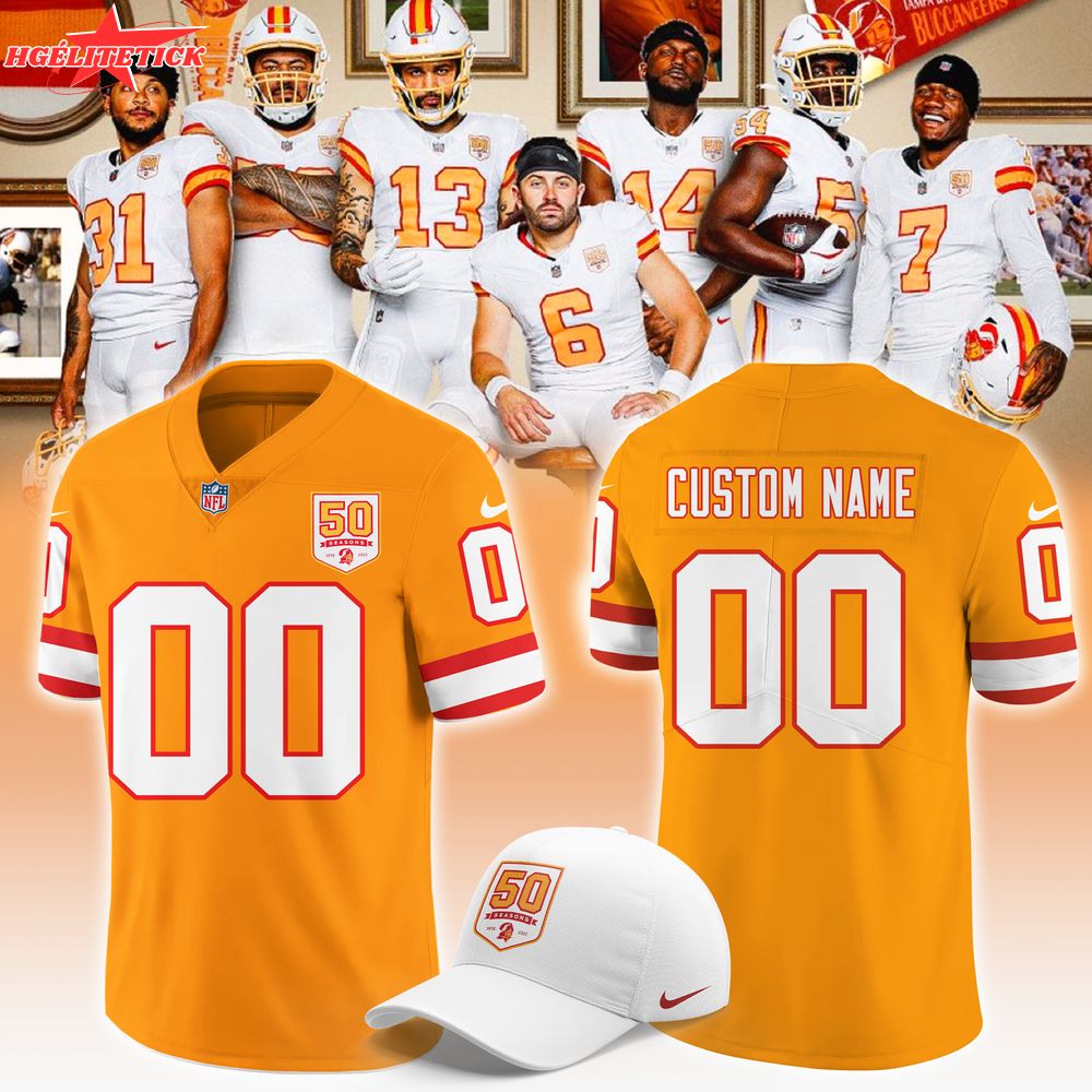 Men's Creamsicle Tampa Bay Buccaneers 50th Season Game Jersey Men's Creamsicle Tampa Bay Buccaneers 50th Season Game Jersey