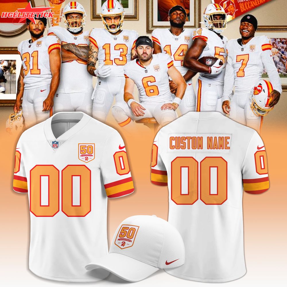 Men's White '76 Tampa Bay Buccaneers Game Jersey Men's White '76 Tampa Bay Buccaneers Game Jersey