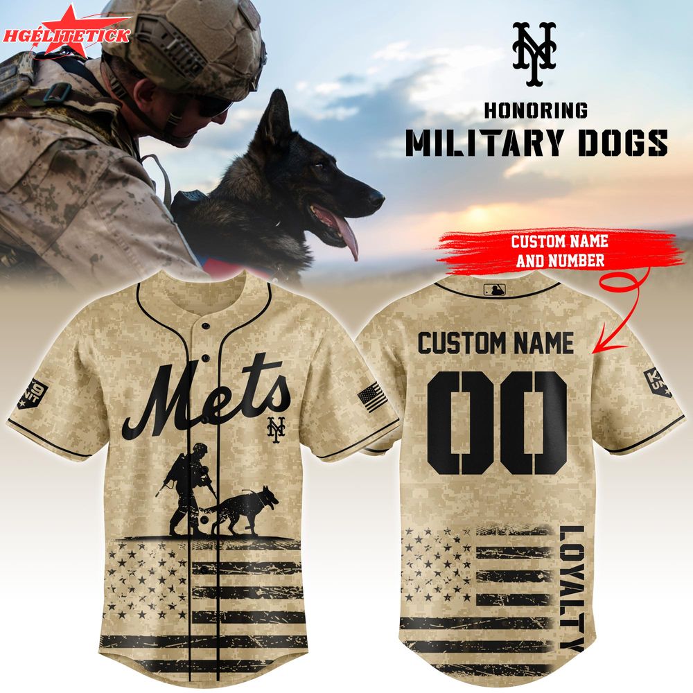 NY Mets x Honoring Military Dogs Jersey Custom Name Limited Edition NY Mets x Honoring Military Dogs Jersey Custom Name Limited Edition