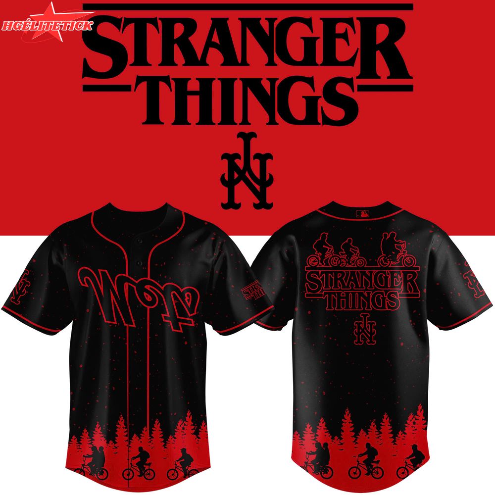 New York Mets 2025 Black Stranger Things Jersey New York Mets 2025 Black Stranger Things Jersey