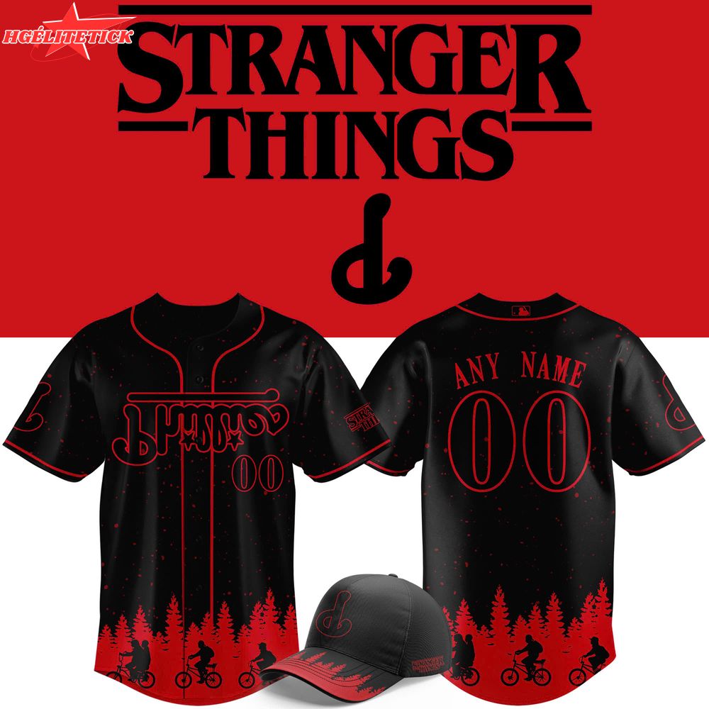 Philadelphia Phillies 2025 Black Stranger Things Custom Jersey Philadelphia Phillies 2025 Black Stranger Things Custom Jersey