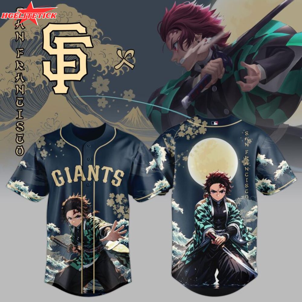 SF Giants x Wave Breathing Demon Slayer Baseball Jersey SF Giants x Wave Breathing Demon Slayer Baseball Jersey