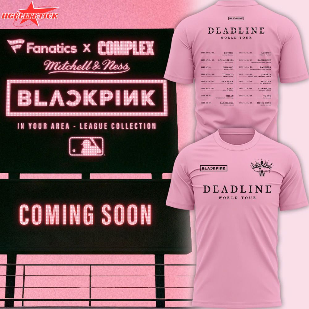 Special LA Dodgers x Blackpink World Tour 25 TShirt Pink Special LA Dodgers x Blackpink World Tour 25 TShirt Pink