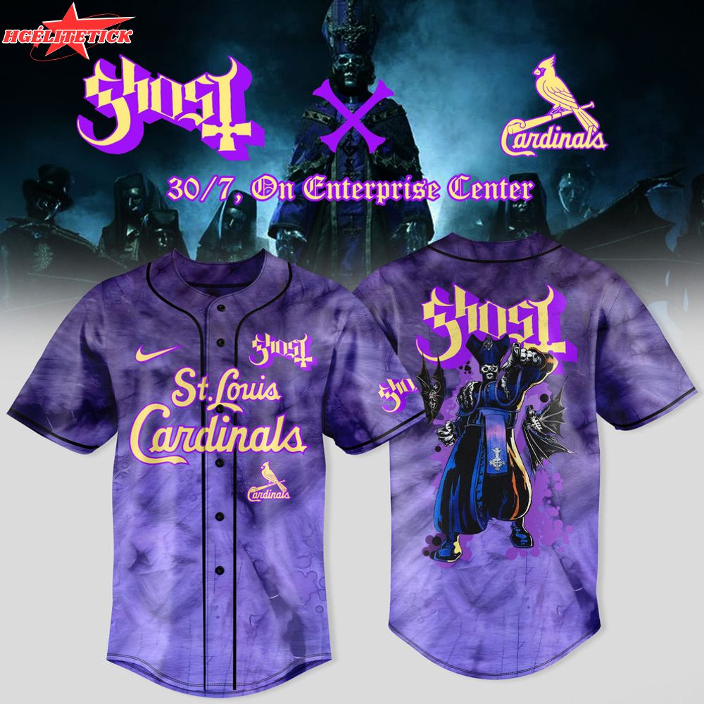 St. Louis Cardinals x Ghost Band World Tour 2025 Purple Jersey St. Louis Cardinals x Ghost Band World Tour 2025 Purple Jersey