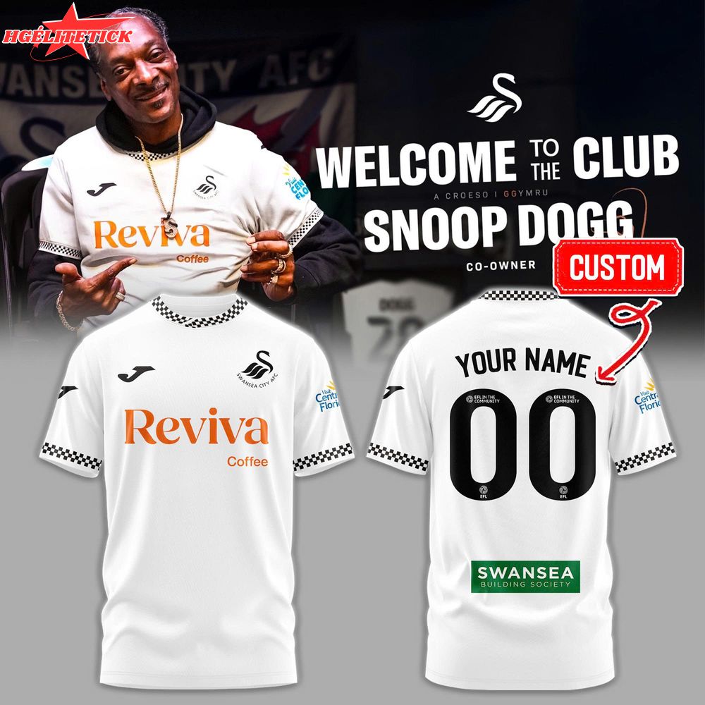 Swansea City Home Kit Football x Snoop Dogg Tshirt Swansea City Home Kit Football x Snoop Dogg Tshirt