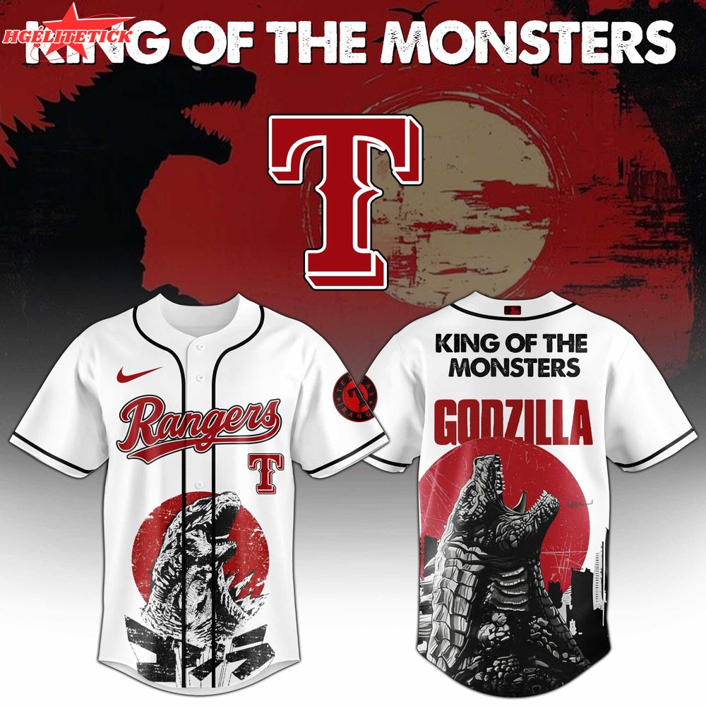 Texas Rangers x Godzilla Edition Jersey 2025 Texas Rangers x Godzilla Edition Jersey 2025