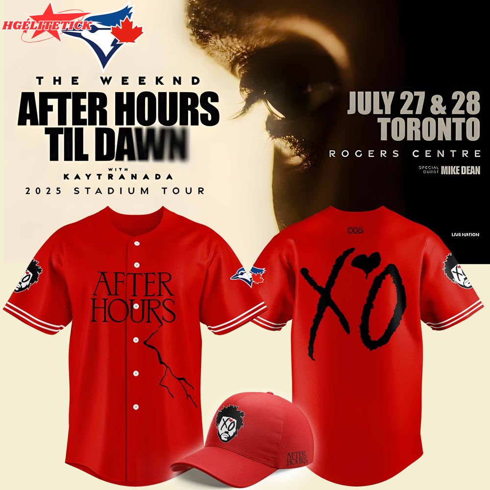 The Weeknd After Hours Tour Blue Jays logo Baseball jersey The Weeknd After Hours Tour Blue Jays logo Baseball jersey