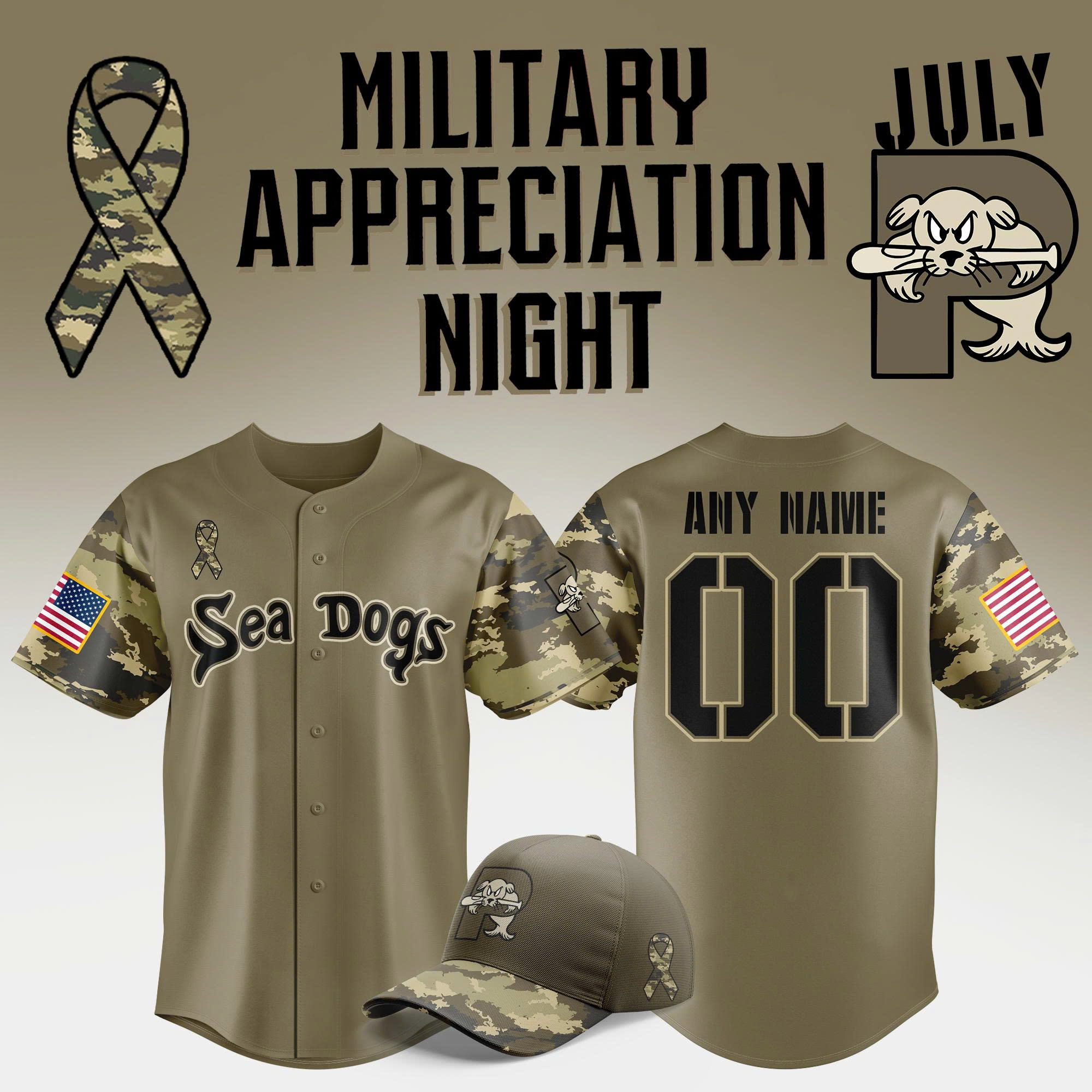 Portland Sea Dogs Military Appreciation 2025 Jersey Portland Sea Dogs Military Appreciation 2025 Jersey
