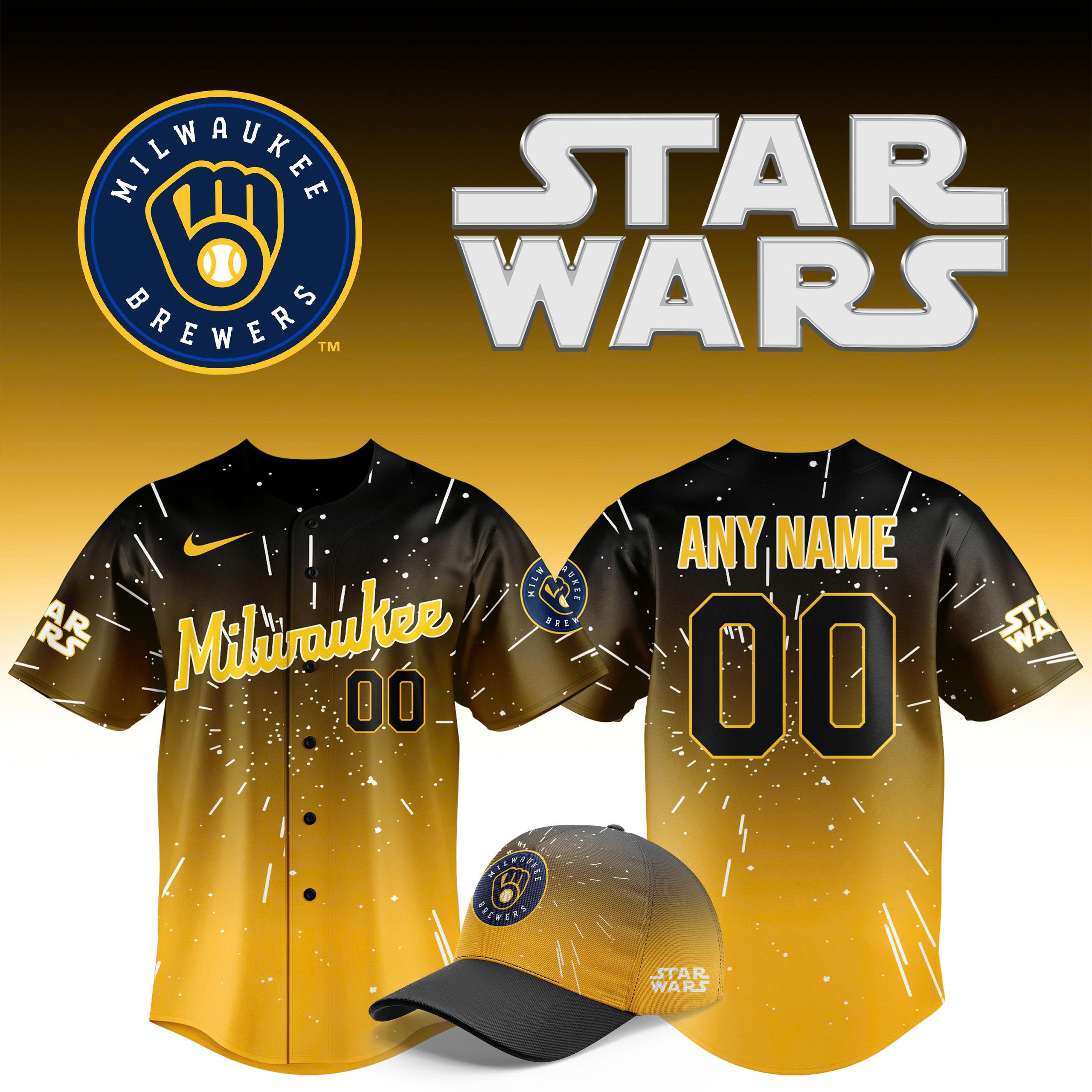 2025 Milwaukee Brewers Star Wars Night Custom Jersey 2025 Milwaukee Brewers Star Wars Night Custom Jersey