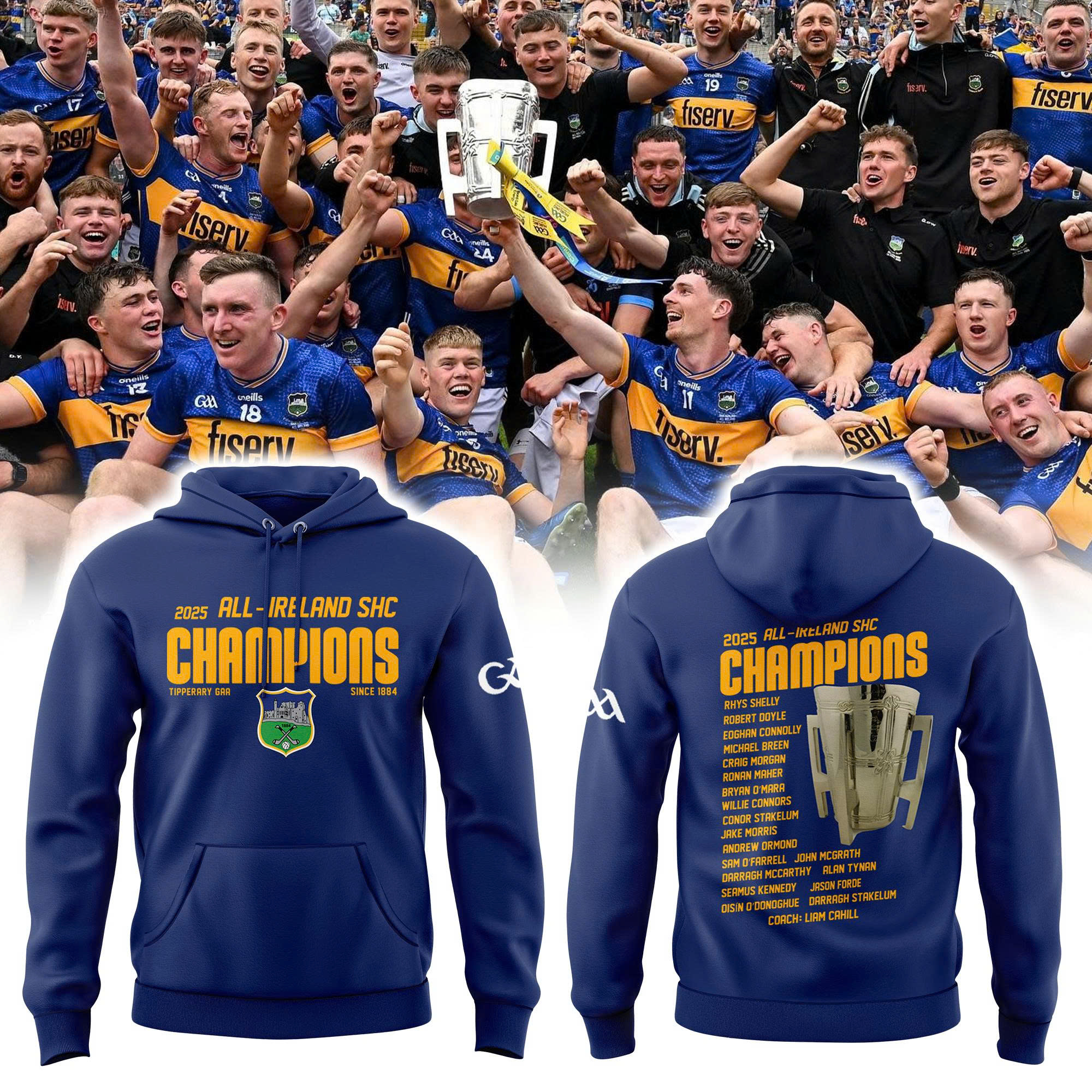 Limited Edition Tipperary GAA All-Ireland Champions 2025 Hoodie Limited Edition Tipperary GAA All-Ireland Champions 2025 Hoodie
