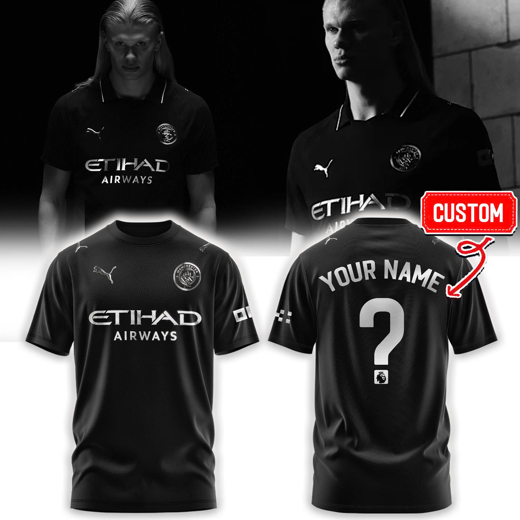 Limited Edition Manchester City Origin 25/26 Away Kit Black Tshirt Limited Edition Manchester City Origin 25/26 Away Kit Black Tshirt