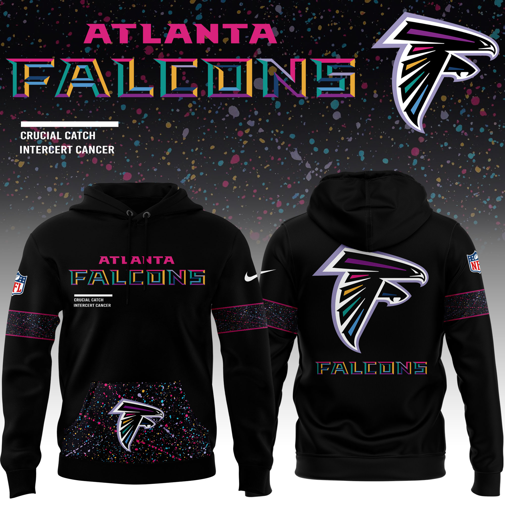 Atlanta Falcons Nike Black 2025 NFL Crucial Catch Limited Edition Hoodie Atlanta Falcons Nike Black 2025 NFL Crucial Catch Limited Edition Hoodie