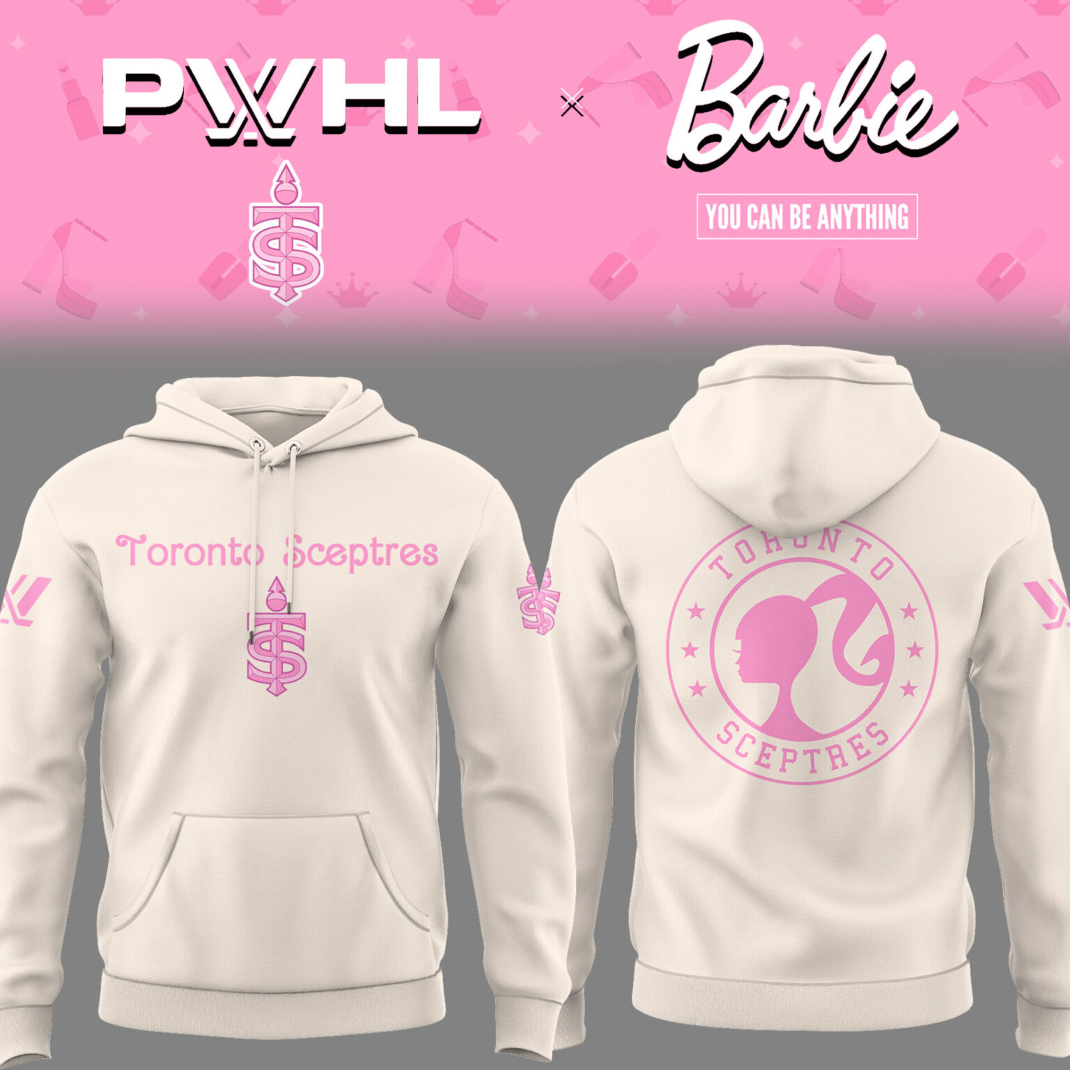Limited Edition Toronto Sceptres Women Hockey Barbie Night Hoodie Limited Edition Toronto Sceptres Women Hockey Barbie Night Hoodie