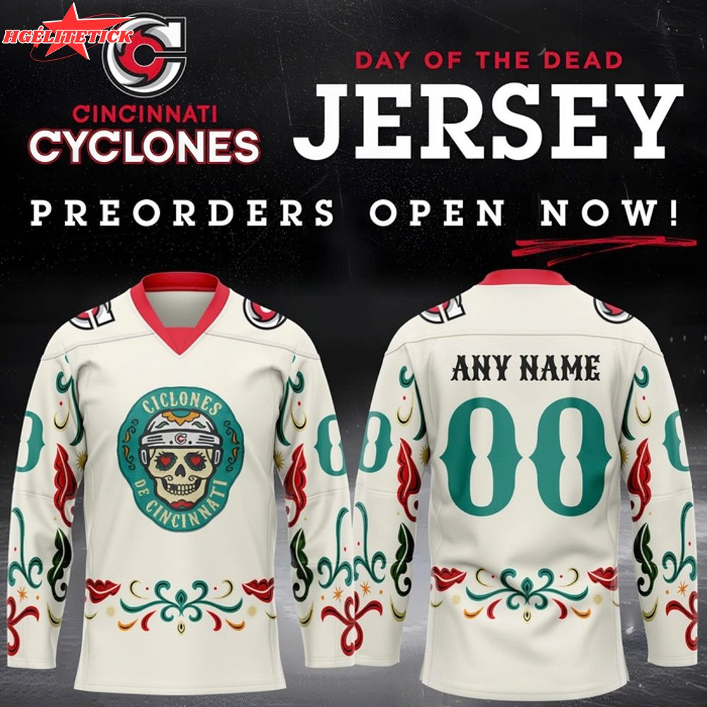 Limited Edition Cincinnati Cyclones X Day of the Dead 2025 Jersey Limited Edition Cincinnati Cyclones X Day of the Dead 2025 Jersey