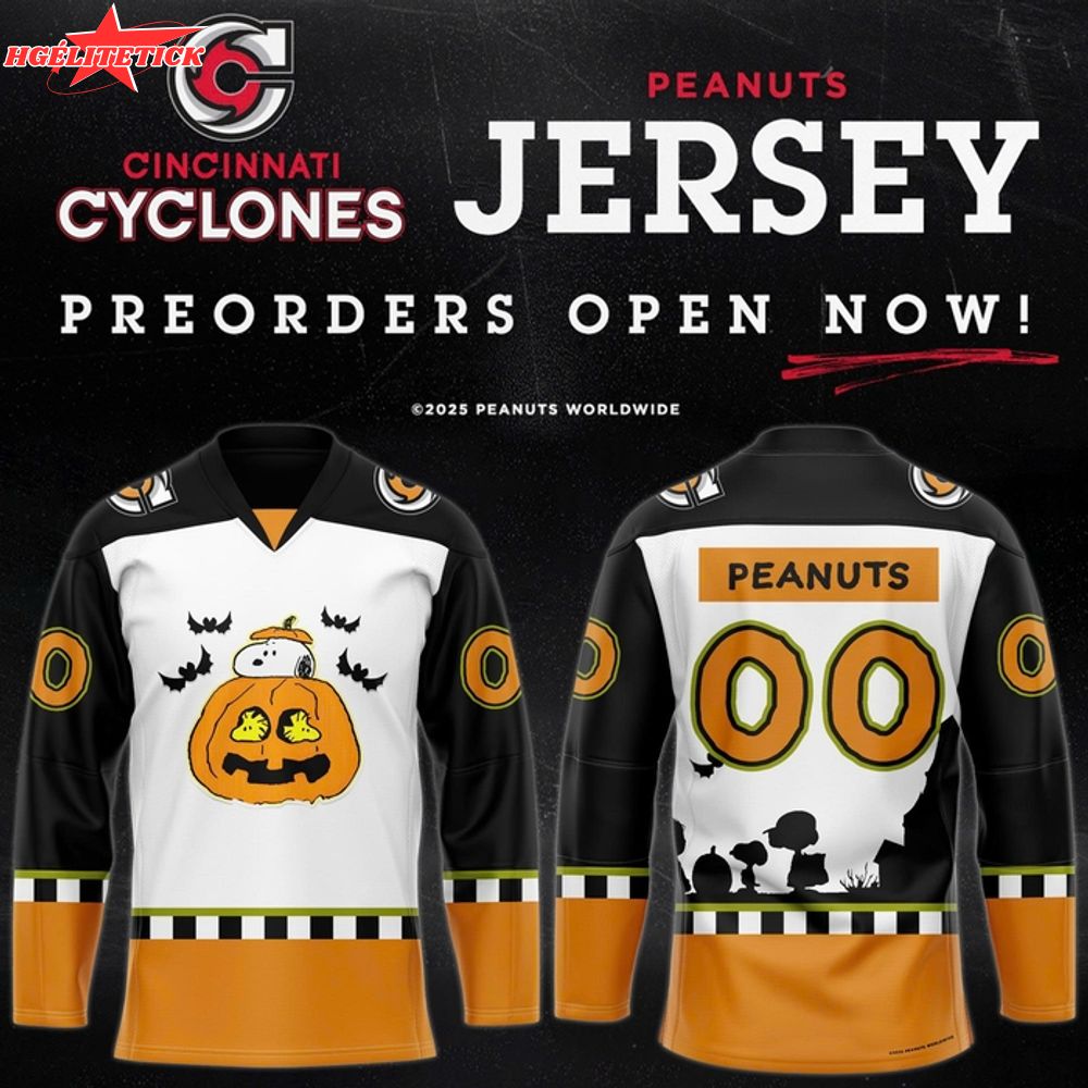 Limited Edition Cincinnati Cyclones X Peanuts 2025 Jersey Limited Edition Cincinnati Cyclones X Peanuts 2025 Jersey