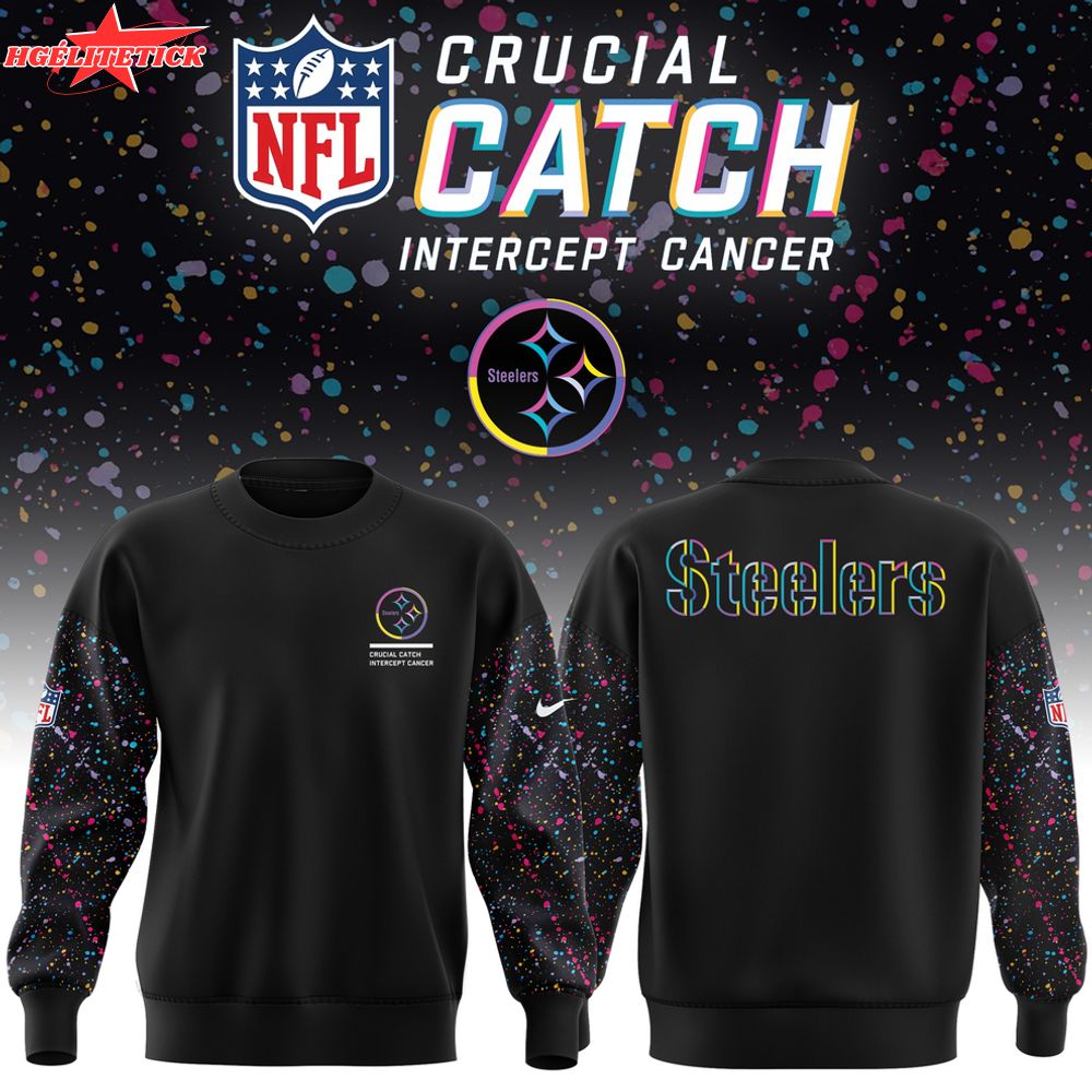 Men’s Nike Black Pittsburgh Steelers 2025 NFL Crucial Catch Club Pullover Sweatshirt Men’s Nike Black Pittsburgh Steelers 2025 NFL Crucial Catch Club Pullover Sweatshirt