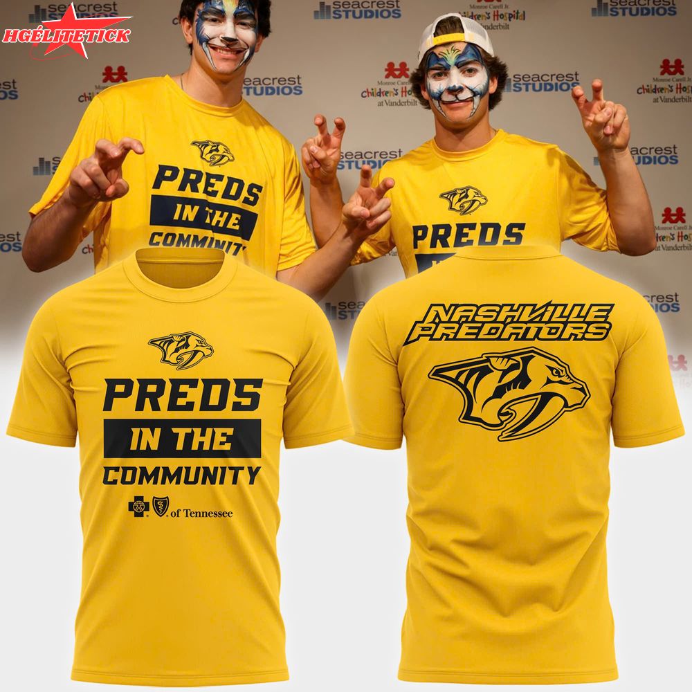 Nashville Predators "PREDS IN THE COMMUNITI" T-shirt Nashville Predators "PREDS IN THE COMMUNITI" T-shirt