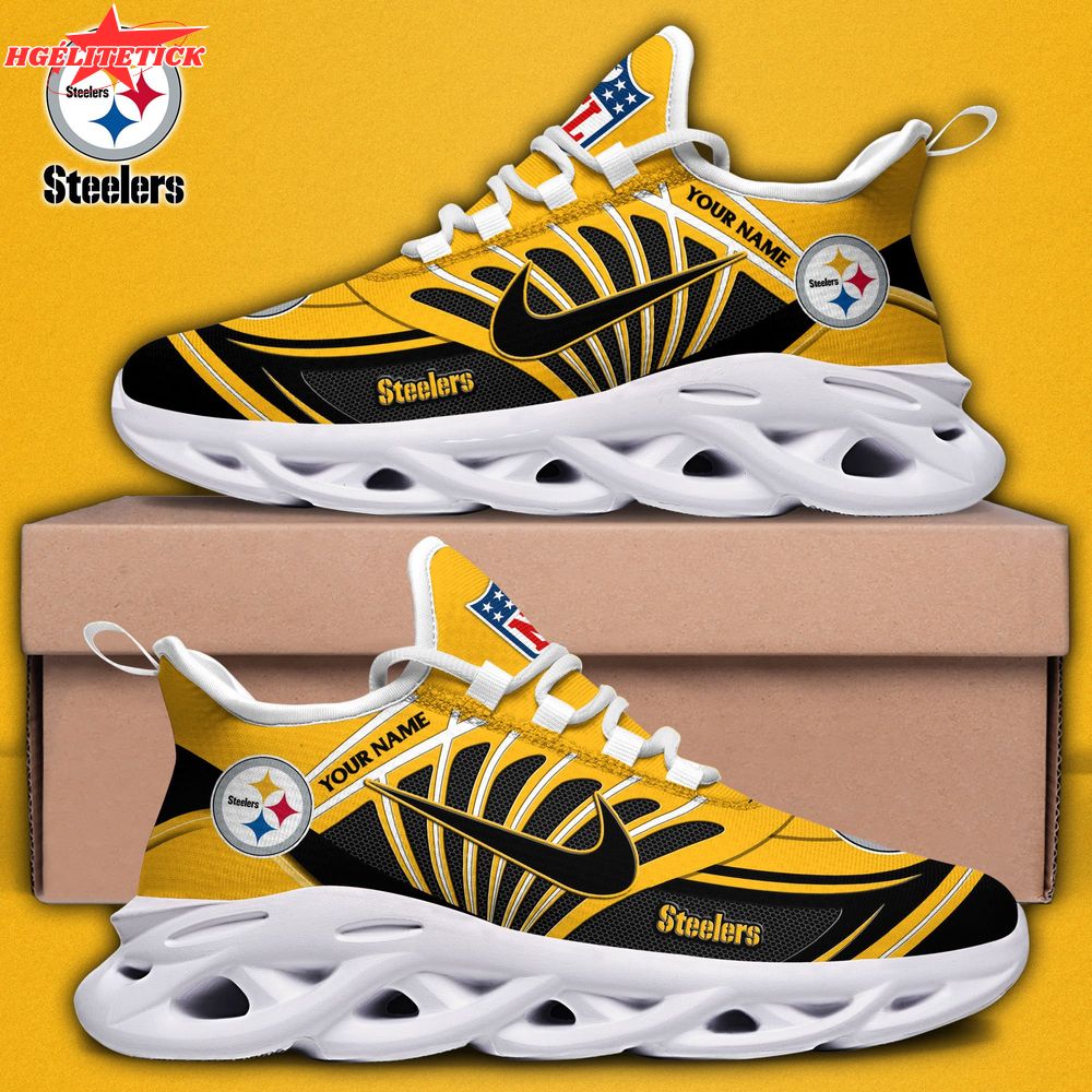 Pittsburgh Steelers Max Soul Shoes Custom Name Football Shoes Pittsburgh Steelers Max Soul Shoes Custom Name Football Shoes