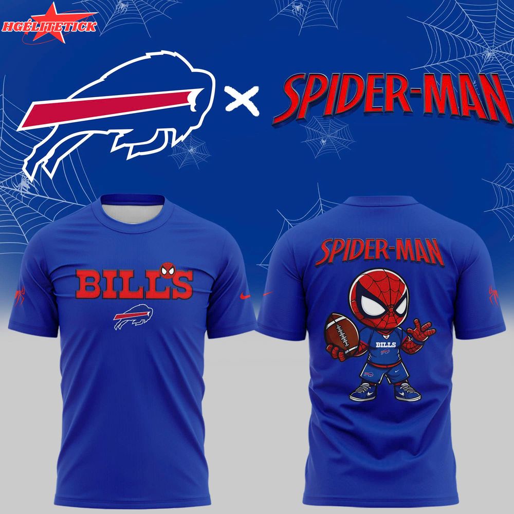 Special New Spider-Man x Buffalo Bills Logo T-Shirt Special New Spider-Man x Buffalo Bills Logo T-Shirt