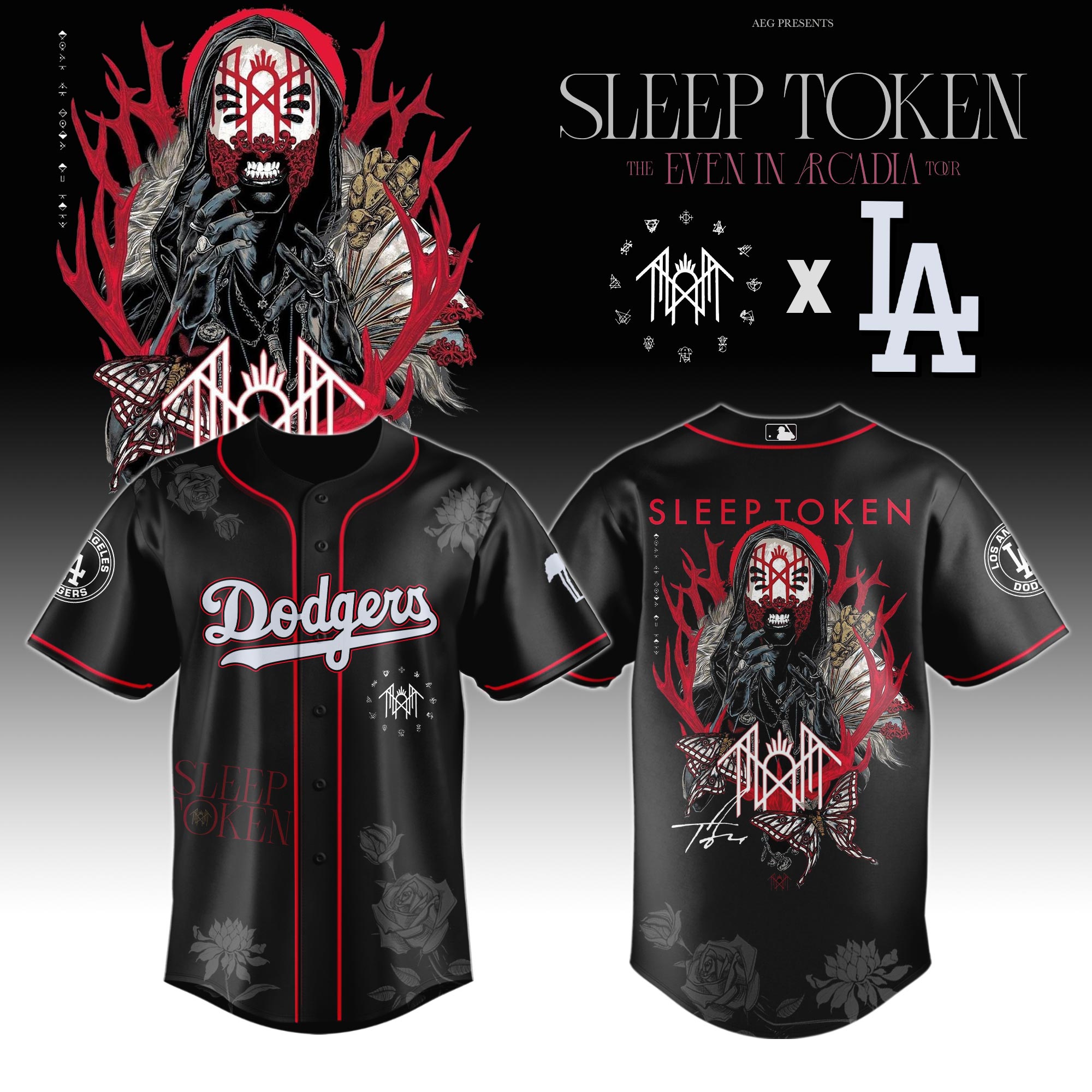 LA Dodgers x Sleep Token ” Even in Arcadia Tour 2025 ” Jersey Limited Edition LA Dodgers x Sleep Token ” Even in Arcadia Tour 2025 ” Jersey Limited Edition